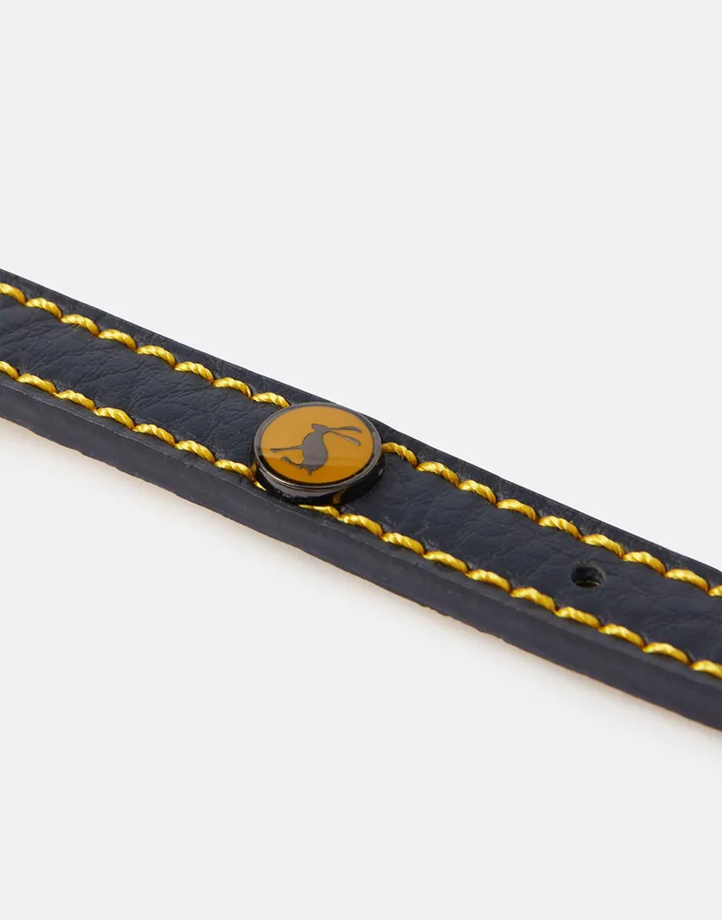 Joules Leather Dog Collar Navy-2